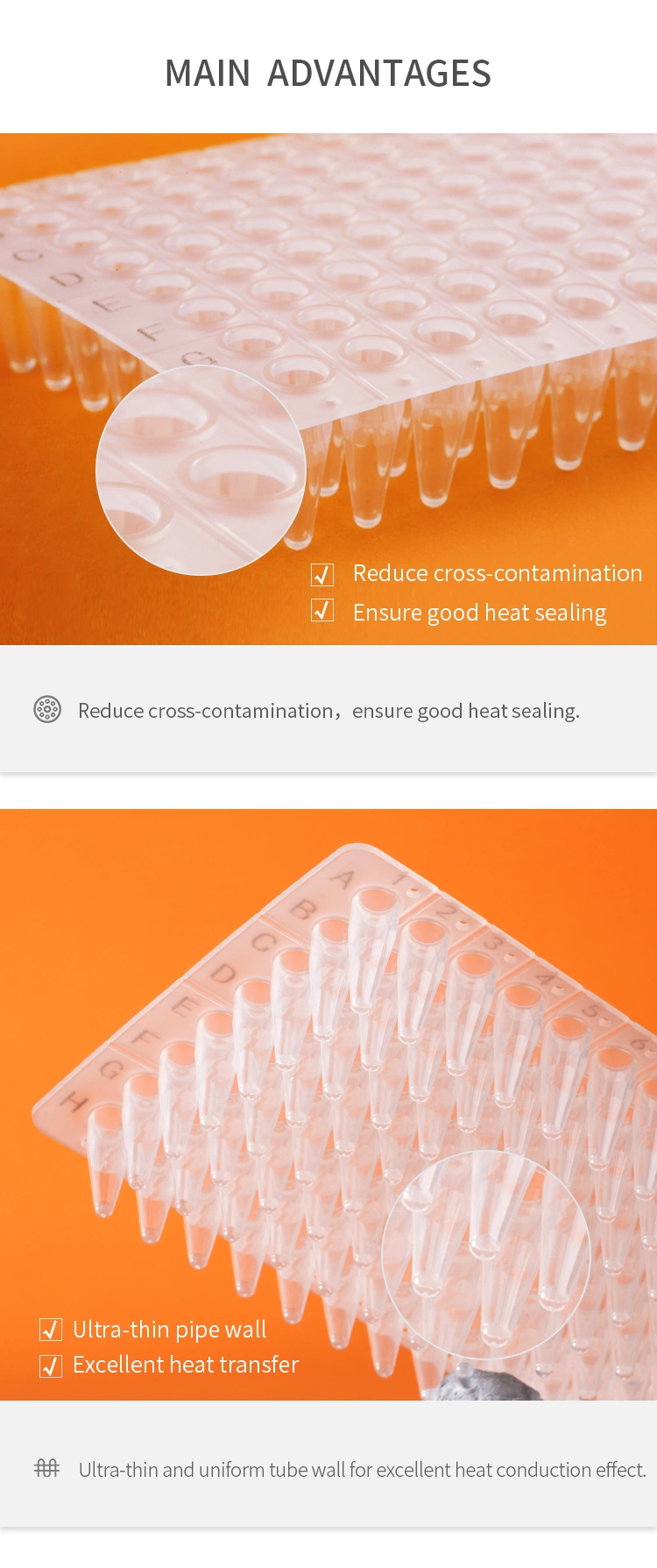 Laboratory Consumables 0.1ml 0.2ml 96 Well Full-Skirted/Half-Skirted/Non-Skirted PCR Plate