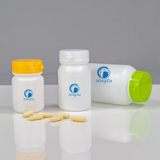 Pharma /Medical Foods 6oz를 위한 이중 캡이 있는 200ml HDPE 플라스틱 골판지 다채로운 식품 포장 병